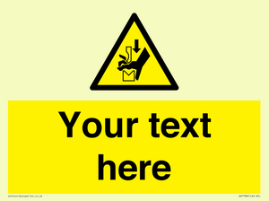 Custom warning hand crushing between press brake tool